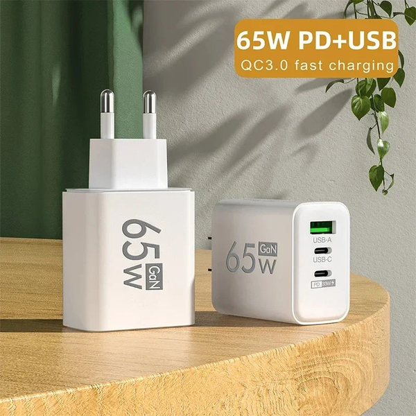 65W Gan USB C Charger Fast Charging Charger Quick Charge 3.0 PD Wall Phone Adapter for Iphone 15 11 Xiaomi POCO Samsung Oneplus